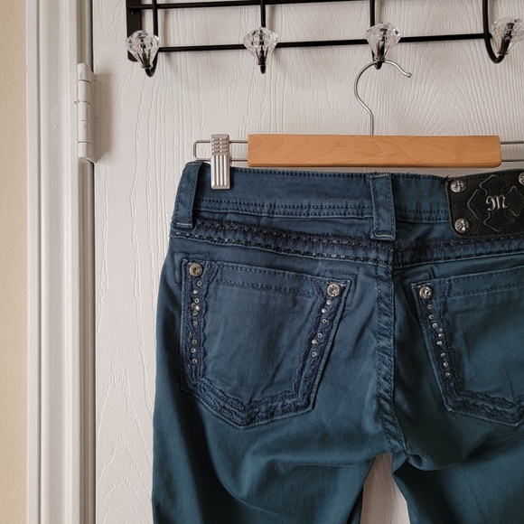 Miss Me Dark Teal Skinny Jeans - Picture 5 of 13